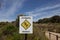 Yellow snakes warning sign in the beach in Australia