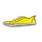 Yellow sneakers icon. Flat illustration of sneakers vector icon