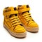 Yellow sneakers isolated on a white background