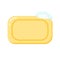 Yellow soap flat icon, soap bubbles, vector illustration