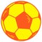 Yellow Soccer Ball Football Doodle Drawing Vector Illustration Icon