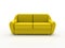 Yellow sofa on white background insulated