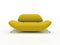 Yellow sofa on white background insulated