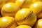 Yellow softball on yellow plain studio background, athletic minimal baseball sports