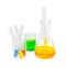 Yellow solution in flask and test tube solution