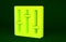 Yellow Sound mixer controller icon  on green background. Dj equipment slider buttons. Mixing console. Minimalism