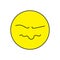 yellow sour emoji face icon. drunk emoji. concept of avatar, illness, sickness, flu, ill, childish, symptom, disease, ,