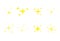 Yellow spark emoji icons set. Golden glowing stars symbols collection. Bright christmas stars twinkle vector isolated