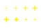 Yellow sparkle stars icons set. Golden sparkles symbols collection. Bright glowing stars twinkle illustrations