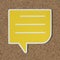 Yellow speech bubble cut out icon