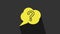Yellow Speech bubble and Question icon isolated on grey background. FAQ sign. Copy files, chat speech bubble and chart