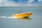 Yellow speed-boat