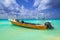 Yellow speedboat on the beach of Playacar