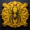 Yellow Spider On Black Frame: A Baroque-inspired Sculpture