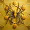 Yellow Spider: A Decorative Clay Sculpture Inspired By Pre-raphaelite Wall Art
