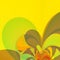 Yellow splash presentation background. Colored wall paper. Floral style print. Swirl joy. Pretty simple drops. Cartoon style.