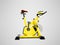 Yellow sport bike simulator for sporty lifestyle side view 3d re