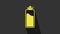 Yellow Sport bottle with water icon isolated on grey background. 4K Video motion graphic animation