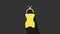 Yellow Sport bottle with water icon isolated on grey background. 4K Video motion graphic animation