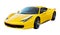 Yellow sports car isolated