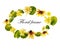 Yellow spring wlowers wreath round pattern wrom watrcolor blossoming