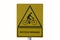 Yellow square sign of bicucle beware on white background