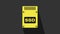 Yellow SSD card icon isolated on grey background. Solid state drive sign. Storage disk symbol. 4K Video motion graphic