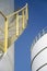 Yellow Stairway on outdoor Storage Tank