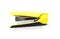 Yellow stapler on white background.