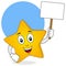 Yellow Star Character Holding Blank Sign