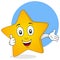 Yellow Star Thumbs Up Character