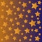 Yellow stars on fading blue sky pattern, vector illustration