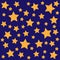 Yellow stars on fading blue sky pattern, vector illustration