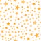 Yellow stars pattern. Basic cute irregular star shapes for kids, Christmastime, wrapping paper, invitations. Vector