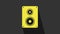 Yellow Stereo speaker icon isolated on grey background. Sound system speakers. Music icon. Musical column speaker bass