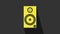 Yellow Stereo speaker icon isolated on grey background. Sound system speakers. Music icon. Musical column speaker bass
