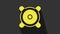 Yellow Stereo speaker icon isolated on grey background. Sound system speakers. Music icon. Musical column speaker bass