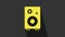 Yellow Stereo speaker icon isolated on grey background. Sound system speakers. Music icon. Musical column speaker bass