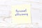 Yellow sticky note with handwritten text personal efficiency