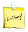 Yellow sticky note with scotch tape. Don\'t hurry lettering. Paper reminder sticker