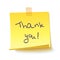 Yellow sticky note with text `Thank you!`