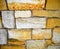 Yellow stone wall