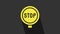 Yellow Stop sign icon isolated on grey background. Traffic regulatory warning stop symbol. 4K Video motion graphic