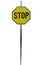 Yellow Stop Sign, isolated on white