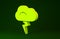 Yellow Storm icon isolated on green background. Cloud and lightning sign. Weather icon of storm. Minimalism concept. 3d