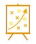 Yellow strategy drawn on a whiteboard concept icon