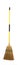 Yellow straw broom on white