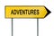 Yellow street concept adventures sign