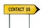 Yellow street concept contact us sign