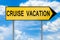 Yellow street concept cruise vacation sign